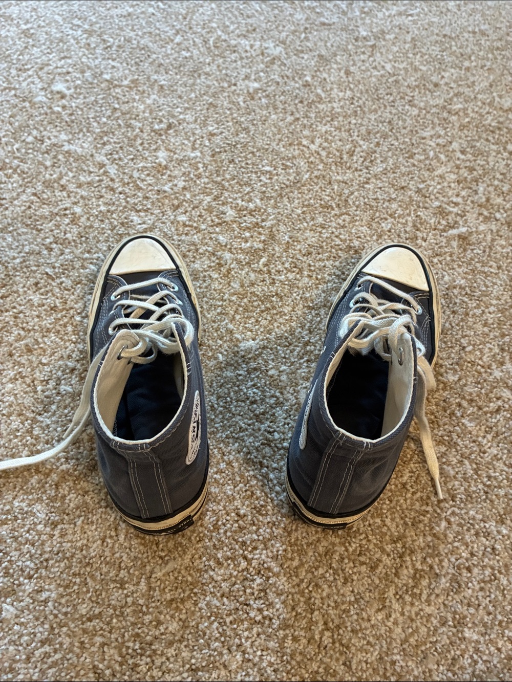 Converse Dark Grey and White High-Top Sneakers streetwear grunge classic - Picture 2 of 4